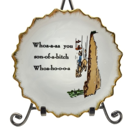 Vintage W.N. Co Ceramics Cartoon "Whoa You SOB" Decorative Plate - Picture 5 of 7